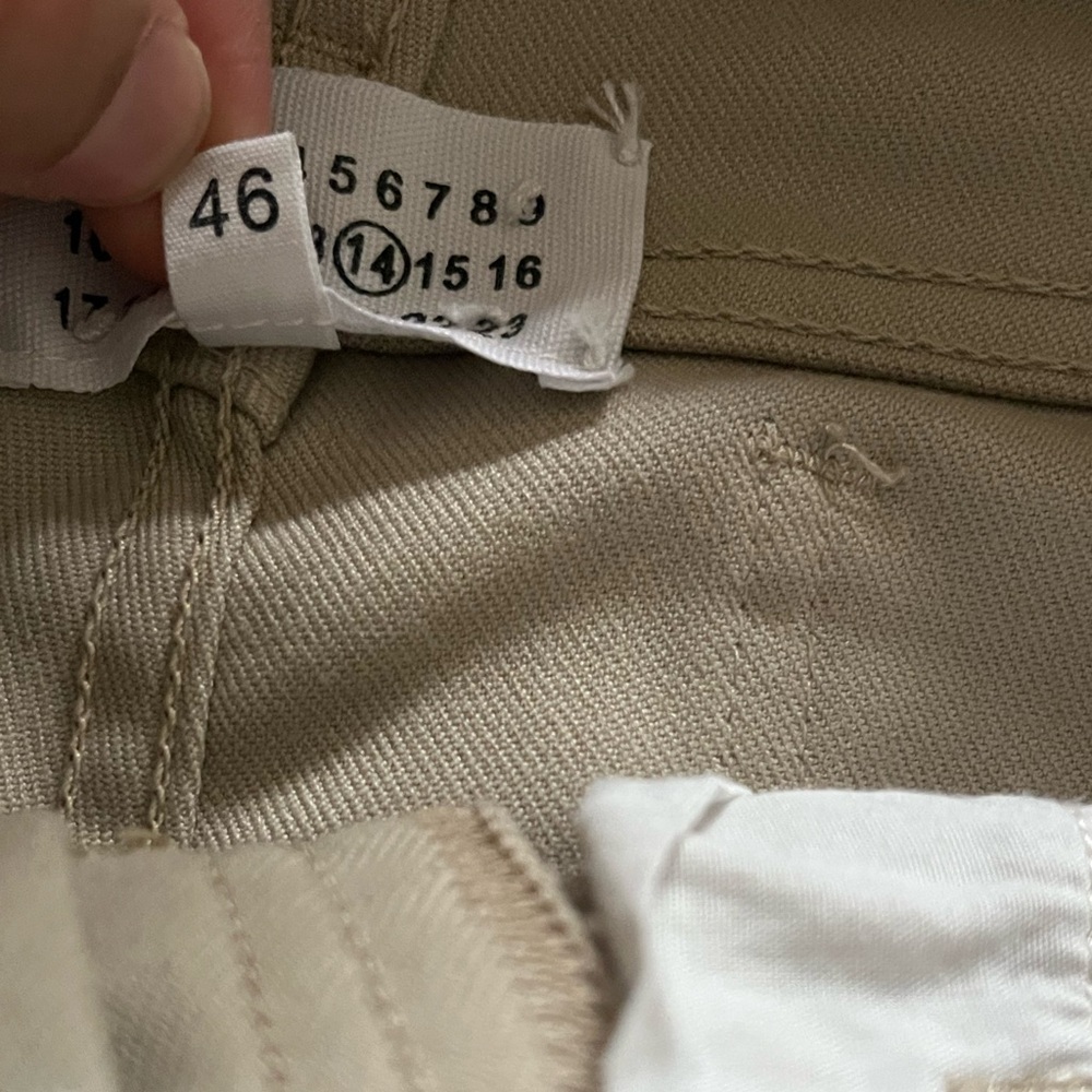 Maison Martin Margiela High Rise Bootcut/Flare Pants Italy Khaki Beige 8-10 - Picture 7 of 9